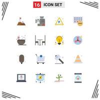 User Interface Pack of 16 Basic Flat Colors of success meat grinder goal peak alert Editable Pack of Creative Vector Design Elements