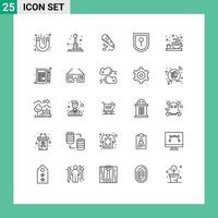 25 Line concept for Websites Mobile and Apps plate security recreation location loving Editable Vector Design Elements