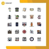 25 iconos creativos signos y símbolos modernos de relaciones ayudan a la comunicación manos mente elementos de diseño vectorial editables vector