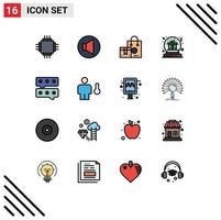 paquete de iconos de vector de stock de 16 signos y símbolos de línea para globo bolsa de navidad cuenco elementos de diseño de vector creativo editable de san valentín