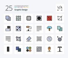 Design 25 Line Filled icon pack including right. align. speaker. tool. diagonal vector