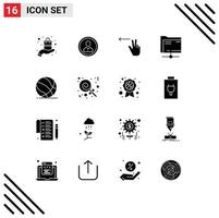 Stock Vector Icon Pack of 16 Line Signs and Symbols for storage data person folder gesture Editable Vector Design Elements