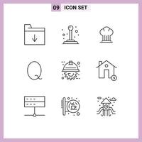 9 Universal Outlines Set for Web and Mobile Applications project engineer cooker automation centavo Editable Vector Design Elements