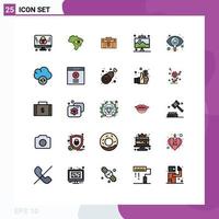 Universal Icon Symbols Group of 25 Modern Filled line Flat Colors of seo development briefcase travel portfolio Editable Vector Design Elements