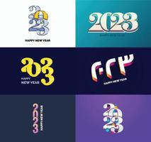 Big Set of 2023 Happy New Year logo text design 2023 number design template vector