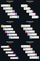 Vector 6 Infographics Pack Presentation slide template 5 Steps cycle diagrams and timelines