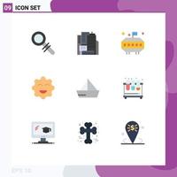 Set of 9 Modern UI Icons Symbols Signs for chemistry vehicles ufo ship boat Editable Vector Design Elements