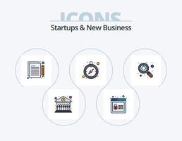 nuevas empresas y nueva línea de negocios llenan el diseño del icono del paquete de iconos 5. perfil. cuenta. enfocar. productividad. reloj vector