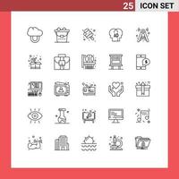 25 iconos creativos signos y símbolos modernos de señal de red dulce torre ab elementos de diseño vectorial editables vector