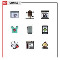 9 Creative Icons Modern Signs and Symbols of mobile phone browser wedding love Editable Vector Design Elements