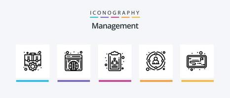 Management Line 5 Icon Pack Including link. plugin. creative. piece. connect. Creative Icons Design vector