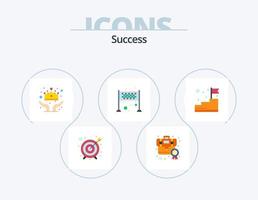 Sucess Flat Icon Pack 5 Icon Design. climb. victory. winner. finish symbol. achievement vector