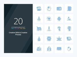 20 Creative Skills And Creative Process Blue Color icon for presentation vector