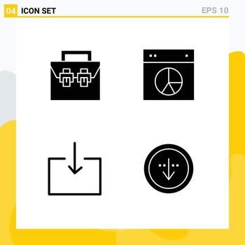 Group of Modern Solid Glyphs Set for bag ui material design enter Editable Vector Design Elements