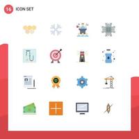 Modern Set of 16 Flat Colors and symbols such as ancient conference olympic games winter presentation Editable Pack of Creative Vector Design Elements