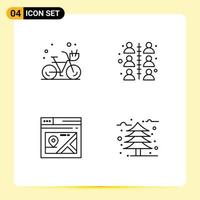 Universal Icon Symbols Group of 4 Modern Filledline Flat Colors of beach page summer team map Editable Vector Design Elements