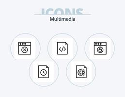 paquete de iconos de línea multimedia 5 diseño de iconos. . . historia. expediente. Eliminar vector