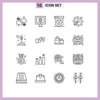 16 Creative Icons Modern Signs and Symbols of eco painting board education color Editable Vector Design Elements