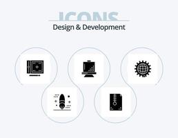 Design and Development Glyph Icon Pack 5 Icon Design. design. board. design. programing. development vector