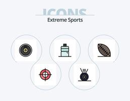 paquete de iconos llenos de línea deportiva 5 diseño de iconos. . partido. vector