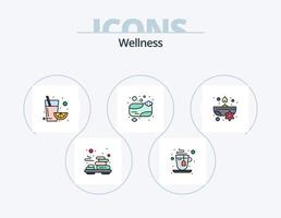 Wellness Line Filled Icon Pack 5 Icon Design. spa. shoes. well. footwear. medicine vector