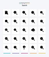 Creative Search 25 Glyph Solid Black icon pack  Such As networking. browse. magnifier. search. look vector