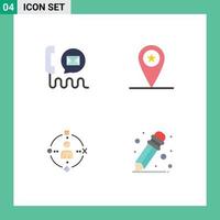 User Interface Pack of 4 Basic Flat Icons of communication ambient help military technology Editable Vector Design Elements