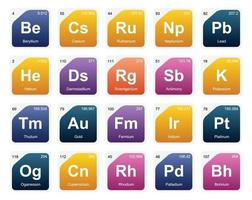 20 Preiodic table of the elements Icon Pack Design vector