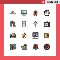 Set of 16 Modern UI Icons Symbols Signs for device develop day coding badge Editable Creative Vector Design Elements