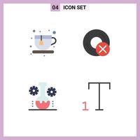 Pictogram Set of 4 Simple Flat Icons of diet chemical industry computers gadget scientific research Editable Vector Design Elements