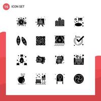 16 User Interface Solid Glyph Pack of modern Signs and Symbols of business dollar building real office Editable Vector Design Elements
