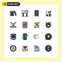 16 Creative Icons Modern Signs and Symbols of sport hokey cell socks christmas Editable Creative Vector Design Elements