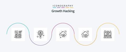 Hacking Line 5 Icon Pack Including lock. internet. cloud. secure. cloud vector