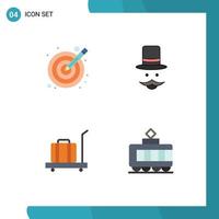 User Interface Pack of 4 Basic Flat Icons of design baggage vectors movember scale Editable Vector Design Elements