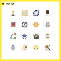 16 Universal Flat Colors Set for Web and Mobile Applications achievement award camera performance award medical shutter Editable Pack of Creative Vector Design Elements