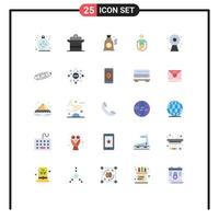 Set of 25 Modern UI Icons Symbols Signs for buildings rope pot jumping activity Editable Vector Design Elements