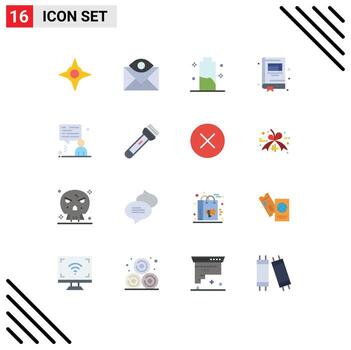 16 Universal Flat Colors Set for Web and Mobile Applications compass charge communication email energy Editable Pack of Creative Vector Design Elements
