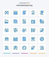 Creative International Jazz Day 25 Blue icon pack  Such As piano. education. guitar. sound. microphone vector