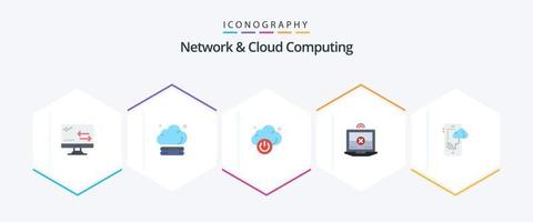 Network And Cloud Computing 25 Flat icon pack including technology. connection. cloud. cloud. computing