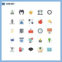 25 Thematic Vector Flat Colors and Editable Symbols of wallet mobile men cashless man Editable Vector Design Elements