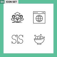 Modern Set of 4 Filledline Flat Colors Pictograph of team salus coin group link crypto currency Editable Vector Design Elements