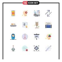 16 Universal Flat Color Signs Symbols of mobile computer brain protect technology Editable Pack of Creative Vector Design Elements