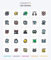 paquete de iconos rellenos de 25 líneas de la interfaz de usuario creativa, como un artículo. proteger. chat. gente. apoyo vector