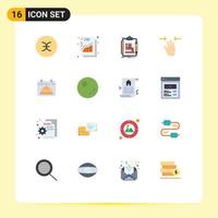 16 Universal Flat Colors Set for Web and Mobile Applications pisces process symbols revenue work Editable Pack of Creative Vector Design Elements