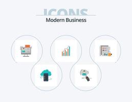 Modern Business Flat Icon Pack 5 Icon Design. dialog. business. employee. chat. resources vector