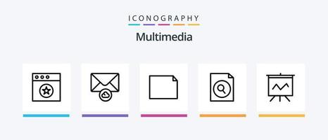 Multimedia Line 5 Icon Pack Including . page. mail. cloud. Creative Icons Design vector