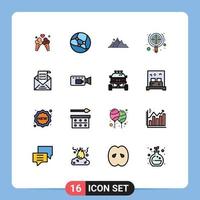 16 Creative Icons Modern Signs and Symbols of commission focus landscape target search Editable Creative Vector Design Elements