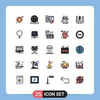 paquete de iconos de vector de stock de 25 signos y símbolos de línea para elementos de diseño de vector editables de cliente de retención de cliente de carpeta de pluma de computadora