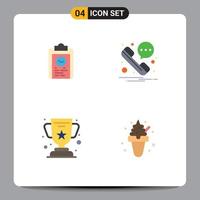 Pack of 4 Modern Flat Icons Signs and Symbols for Web Print Media such as clipboard cup progress phone education Editable Vector Design Elements