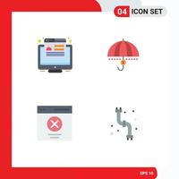 Universal Icon Symbols Group of 4 Modern Flat Icons of conversion safety web financial support Editable Vector Design Elements